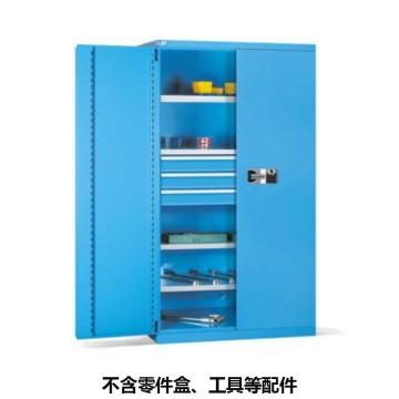 位邦 储物柜1023×550×1800mm，蓝色，对开钢门柜，密码指纹锁，4层层板，3单轨抽屉 77.6421.02.E