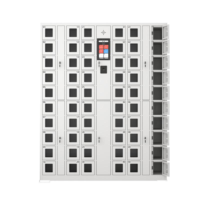 京图尚冠 智能手机柜60门人脸识别+指纹灰白色1445*300*1800mm TD557