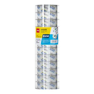 deli/得力 透明封箱胶带24mm*60y*50um（12卷/筒） 30133