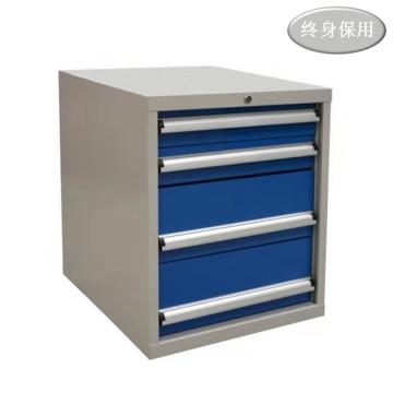 Raxwell 四抽标准工具柜，抽屉带物料盒分隔板，尺寸(长×宽×高mm):566×600×700 RHTS0002