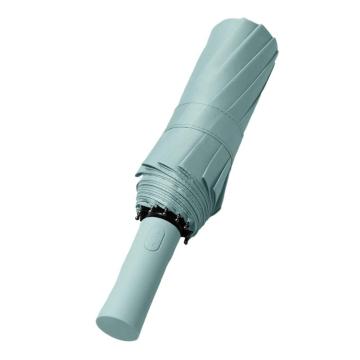 三极户外 大号十二骨双层晴雨两用三折伞 TP7033 黑胶晨雾绿