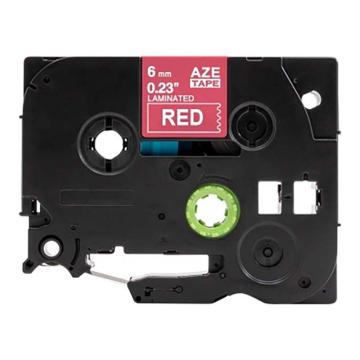 功成狮 标签色带，AZE-415GCDY0182 宽度6mm 红底白字，适用于兄弟ＴＺ系列标签机 GCDY0182