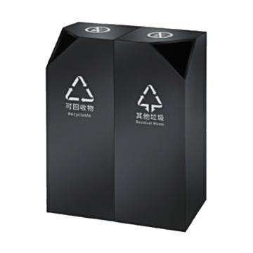 月桐 不锈钢几何垃圾桶双桶 YTA-103D