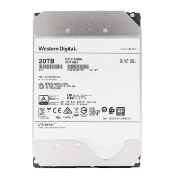 韦度 企业级氦气硬盘20TB Ultrastar HC560 SATA 7200转 512MB CMR WUH722020BLE6L4