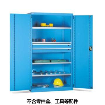 位邦 储物柜1023×550×1800mm，蓝色，对开钢门柜，4层层板，2抽屉 77.6411.02