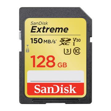 SanDisk/闪迪 SD存储卡U3 C10 V30 4K至尊极速版 读速150MB/s SDXV5/128G