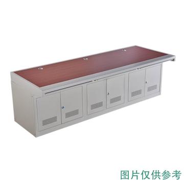 鑫远通 国标超厚监控操作台对开门下柜，不含安装 三联,尺寸(mm):2400×900×750,理石