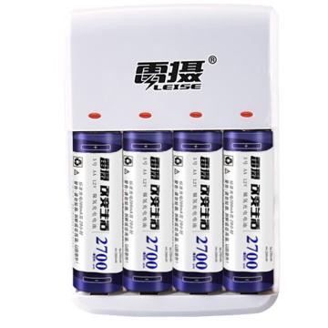雷摄 电池充电器套装(配4节5号2700毫安充电电池+4槽智能快速充电器）适用:麦克风/玩具 LS-805