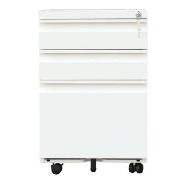 企诺 活动柜文件柜矮柜带锁移动抽屉储物边柜带轮 390*525*600mm 厚度0.6mm QN-QW-607