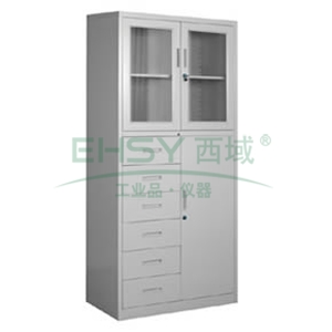 JIDA 玻璃开门六斗单门柜1840×900×400mm 仅限上海地区 CAB-BK7-6DD
