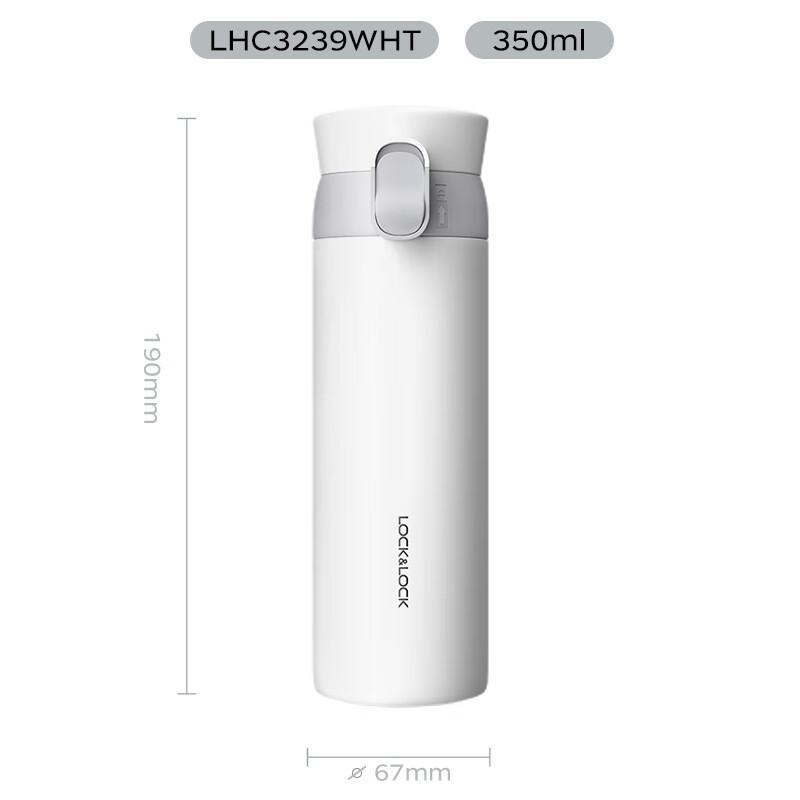 乐扣乐扣 LOCK&LOCK 弹跳保温杯 白色容量：350ml/颜色：白/重量：232g/材质：316不锈钢/箱规：8/箱 LHC3239-WHT