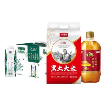 福临门 节庆组合裕道府/特仑苏（一件代发） SJ-米油牛奶套餐，4.3L+5kg