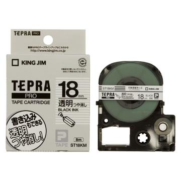锦宫 标签色带亚光黑字透明底 18mm×8m ST18KM