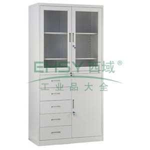 中阳 器械偏五斗柜玻璃900宽*400深*1840高 0.7mm厚度 灰白色 CAB-BK9-5DD