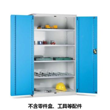 位邦 储物柜1023×550×1800mm，蓝门灰柜，对开钢门柜，4层层板 77.6311.12
