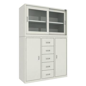 佰斯特 防静电工具柜，(上玻璃双开门柜，下五抽双开门柜)1200×440×1800，钢板厚(mm):0.8 CH-16-08E,不含安装