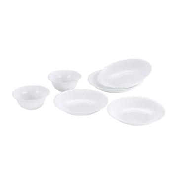 康宁餐具 餐具6件套+2.3L晶炫透明锅组合，皓玉系列CB-HY6ZC+VS-23-TR CB-HY6ZC+VS-23-TR