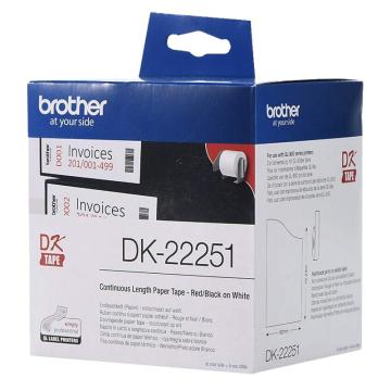 兄弟 DK色带62mm*15.24m 热敏白底/黑红字 DK-22251