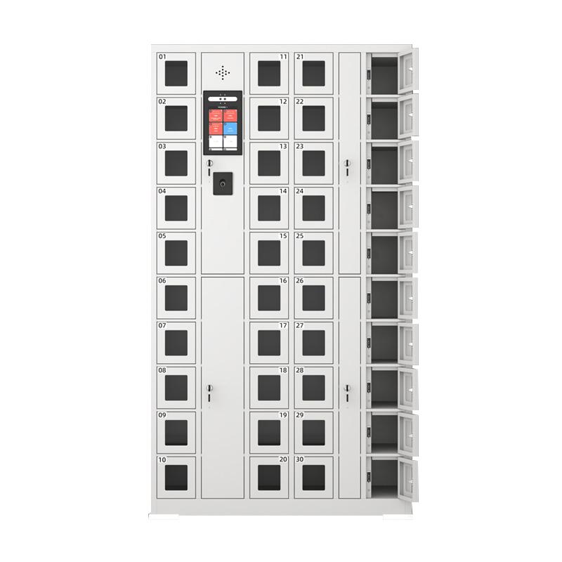 京图尚冠 智能手机柜40门人脸识别+指纹灰白色1000*300*1800mm TD555