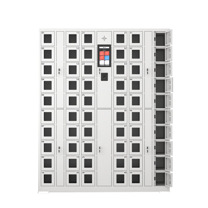 京图尚冠 智能手机柜60门人脸+指纹+刷卡灰白色1445*300*1800mm TD605