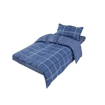 六十知棉 格韵全棉三件套1.2米床（被套155×205cm，床单155×230cm，枕套45×70cm） ZM2309026