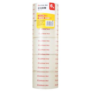 齐心 超透封箱胶带55mm*60y(6卷/筒) JT5506-6透明