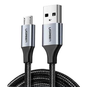 绿联 数据线USB2.0转Micro USB铝壳数据线 0.5m 深空灰 US290（60145）