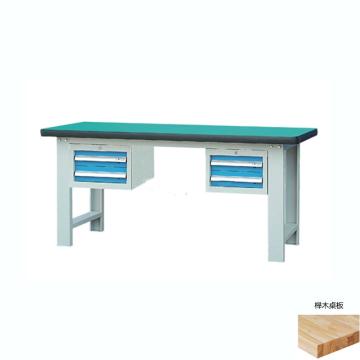 锐德 50mm榉木桌面双吊2抽柜重型工作桌2100W×750D×800H，载重:1000kg，不含安装 RD2102CJ
