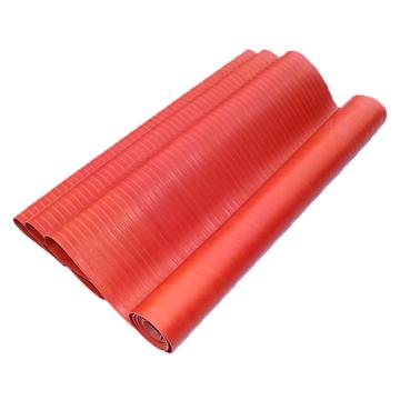 金能电力 常规条纹防滑型绝缘橡胶板绝缘垫 JN-JDF红色,厚度3mm,宽1m,测试电压5kV