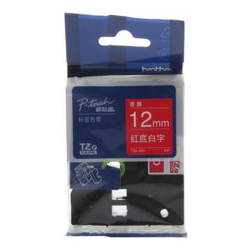 兄弟 标签色带红底/白字 12mm 不适用PT-E115 TZE-435