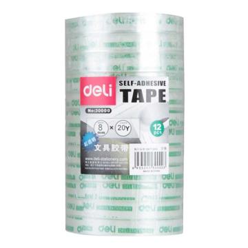 deli/得力 强韧型文具胶带8mm*20y*38um(高透)(12卷/筒) 30000 /