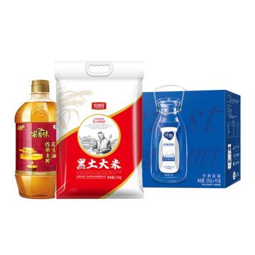 福临门 节庆组合裕道府/蒙牛（一件代发） SJ-米油牛奶套餐，1.8L+4.5kg