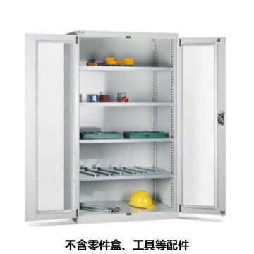 位邦 储物柜，1023×550×1800mm，灰色，对开玻璃门柜，4层层板 77.6312.01