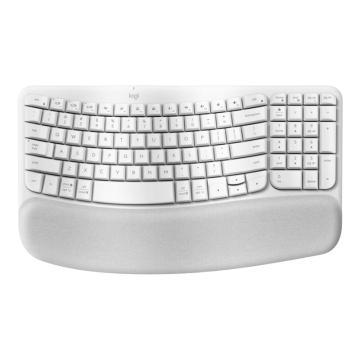 Logitech/罗技 无线蓝牙键盘人体工学键盘 WAVE KEYS 白