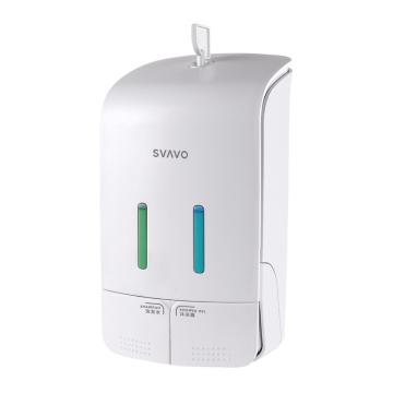 瑞沃 壁挂式皂液器沐浴露洗发液盒卫生间双头塑料给皂器免打孔双格550ml*2 PL-151052白色