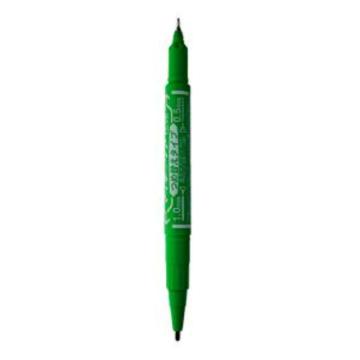 ZEBRA/斑马 速干油性小双头记号笔细头1.0-1.3mm 极细头0.5mm(10支/盒) YYTS5绿色
