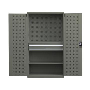盛悦欣美 重型置物柜有挂板内二抽三层 工业灰色,1000×500×1800mm