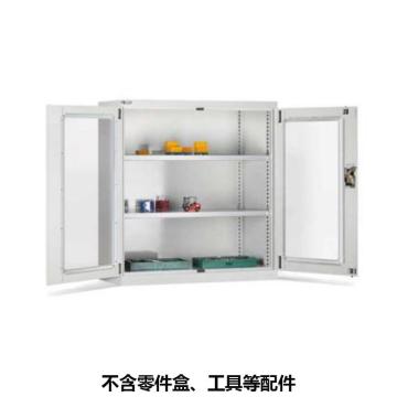 位邦 储物柜，1023×550×1000mm，灰色，对开玻璃门柜，2层层板 77.6202.01
