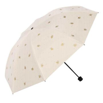 TIANTANG/天堂 雨伞黑胶防晒防紫外线太阳伞遮阳晴雨伞男女57CM*8骨 米黄 银杏飞舞