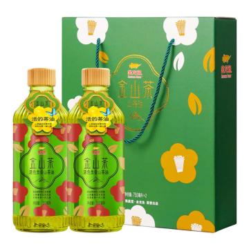金龙鱼 食用油（一件代发） 金山茶活色生香山茶油-750ML*2礼盒