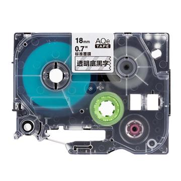 功成狮 标签色带，WZE-141GCDY0250 宽度18mm 透明底黑字，适用于兄弟ＴＺ系列标签机 GCDY0250