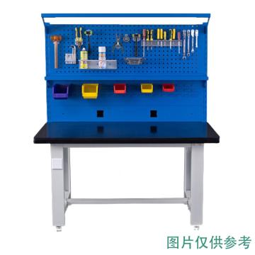 SYXM 重型工作台，3mm钢板台面带920方孔+百叶+电器板+灯架+棚板，不含安装 2100L×750D×8003mm