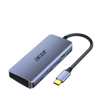 Acer/宏碁 扩展坞太空灰铝壳 USB3.0X2 HDMIX1 SD/TF卡槽X1 PD充电口X1 0.2米 C802-6B