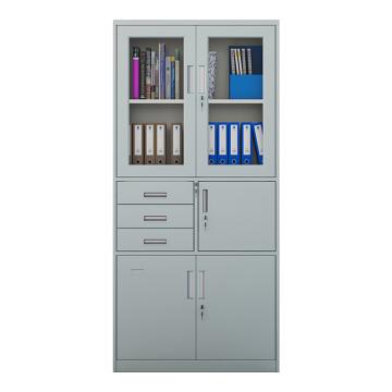 长捷 钢制铁皮柜 办公柜资料柜档案柜子 偏三斗柜1800*850*390/0.6mm CJ_ZWJG010