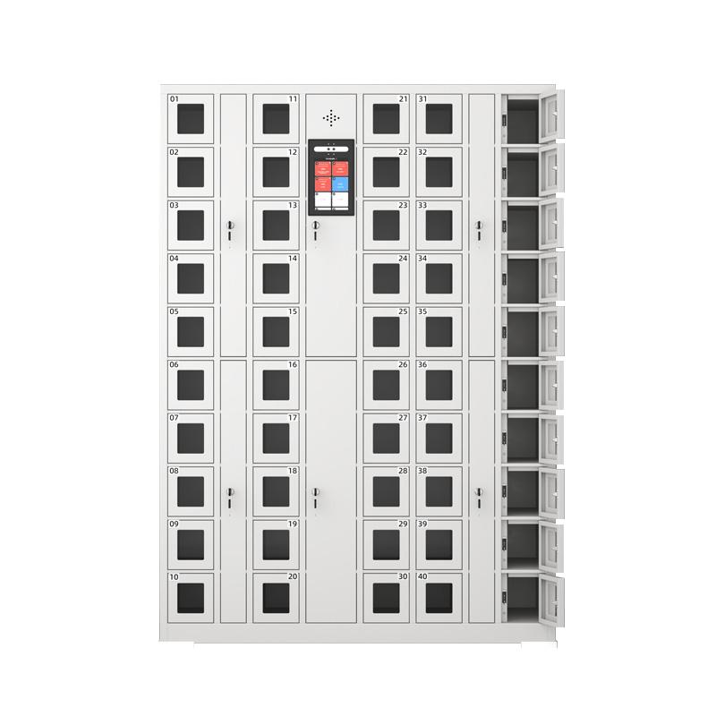 京图尚冠 智能手机柜50门人脸识别灰白色1275*300*1800mm TD532