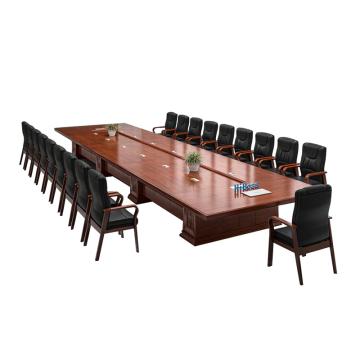 HiBoss 办公家具油漆贴实木皮大型会议桌办公桌培训会客桌5米5000*1800*760mm GJSP-109