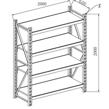佰斯特 永久型防静电中型货架主架，2000×600×2000mm，4层搁板，250kg/层 PST-720954