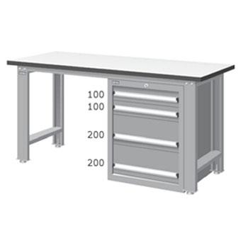 天钢 标准型工作桌高宽深(mm):800×1800×750，桌面平均承重（kg）:500，不含安装 WBS-67041F