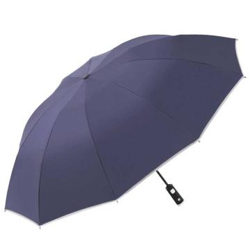 TIANTANG/天堂 全自动全钢大号雨伞三折商务纯色抗风拒水晴雨两用经典男士 31140E光线 5#黛蓝色