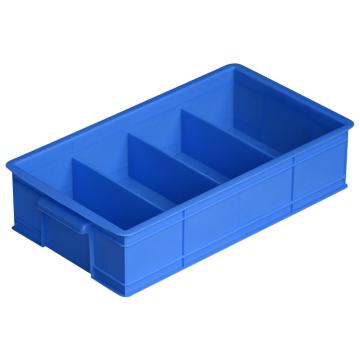 Raxwell 固定分格周转箱小号4格，350×200×85mm，蓝色 RHSS4404